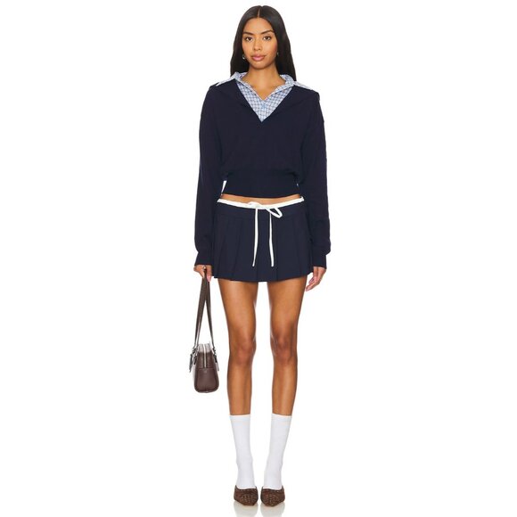 LIONESS Dynasty Mini Skort in Navy Blue Skirt - Picture 5 of 5